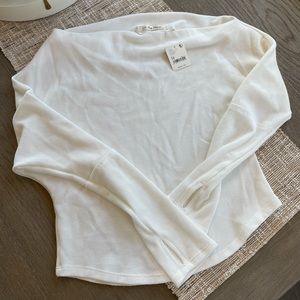 FREE PEOPLE waffle knit off the shoulder top